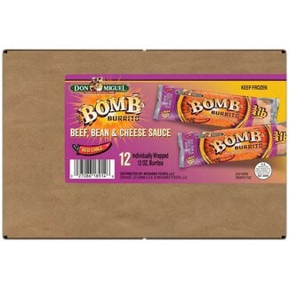 Don Miguel Don Miguel The Bomb Burrito Beef Bean and Cheese Sauce, 12 oz, 12 ct
