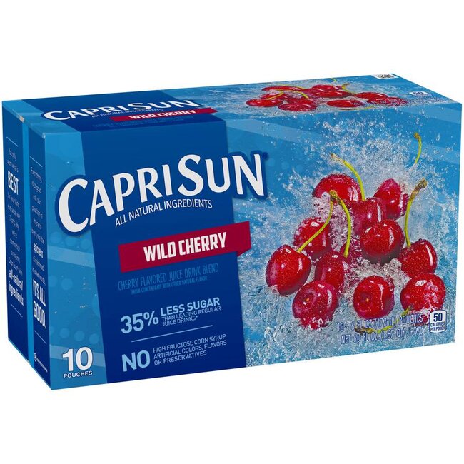 Capri Sun Juice Drink Blend, Wild Cherry, Pouches 10 ea, Beverages