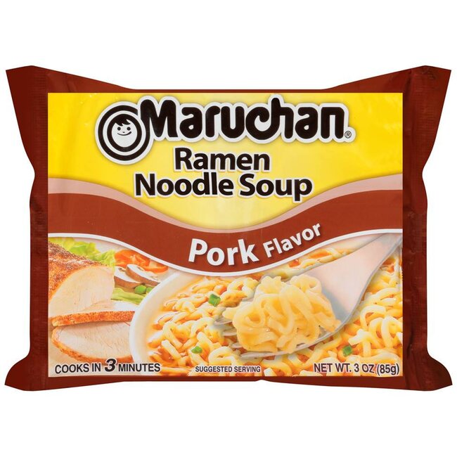 Maruchan Pork Ramen Noodle Soup Dry, 3 oz, 24 ct