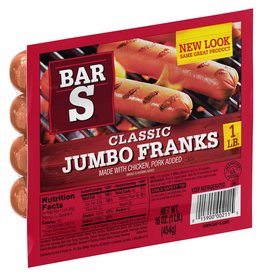 Bar S Bar S Hot Dogs Jumbo, 16 oz, 24 ct