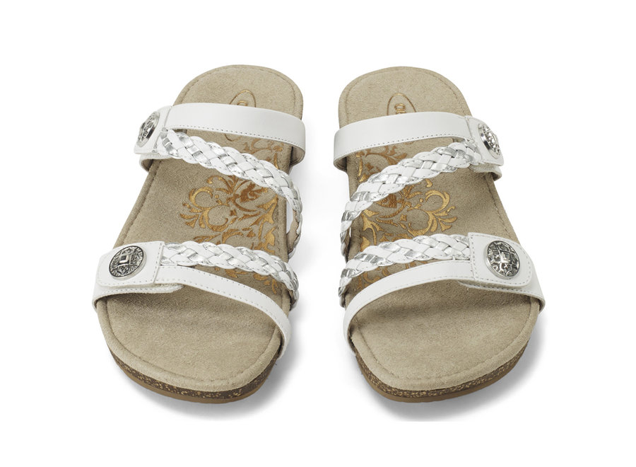 aetrex janey braided slide