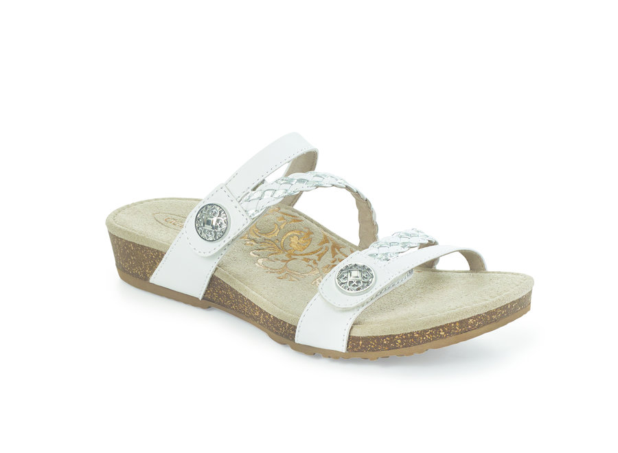 aetrex janey braided slide