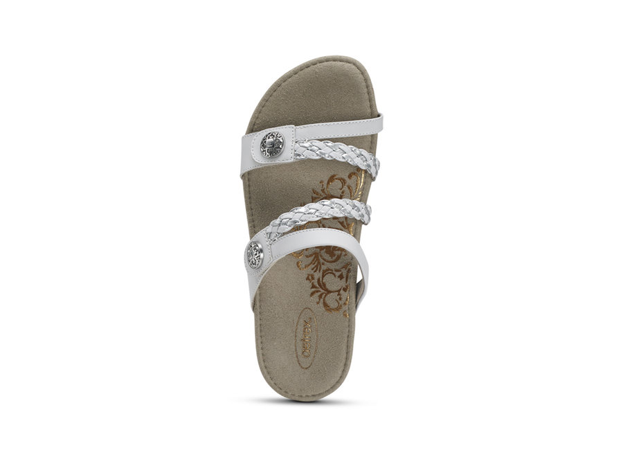 aetrex janey braided slide
