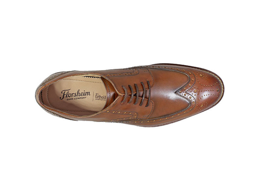 Florsheim 12161-221 Salerno Wingtip Oxford Cognac - John Allen Shoes