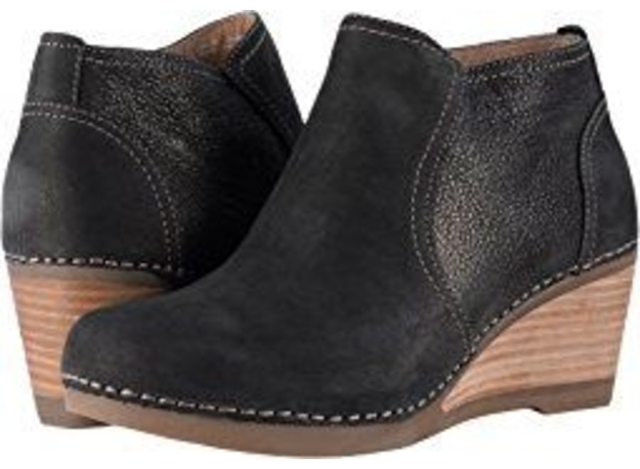 dansko susan nubuck leather wedge bootie