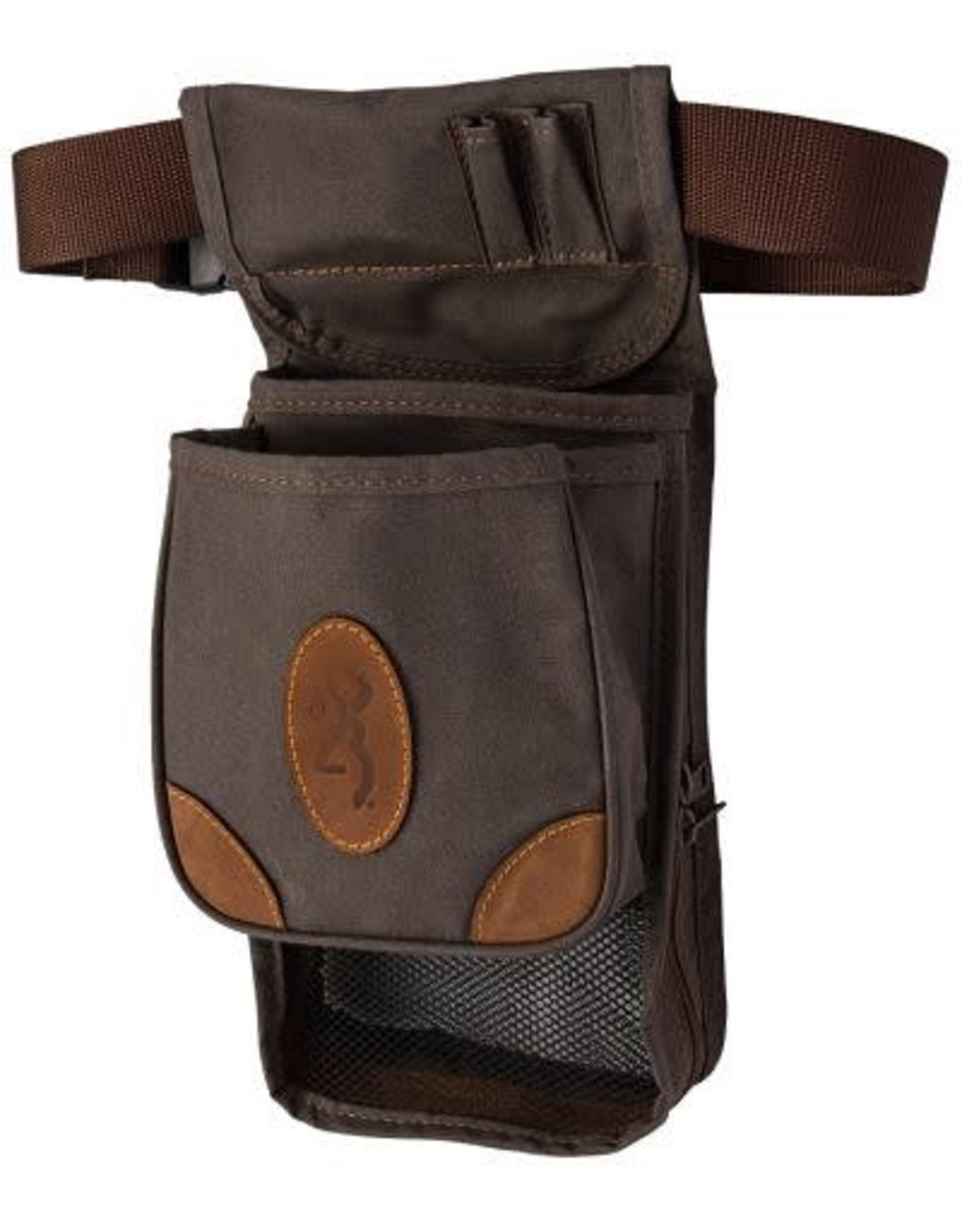 Browning Browning Lona Canvas & Leather Deluxe Shell Pouch - Flint