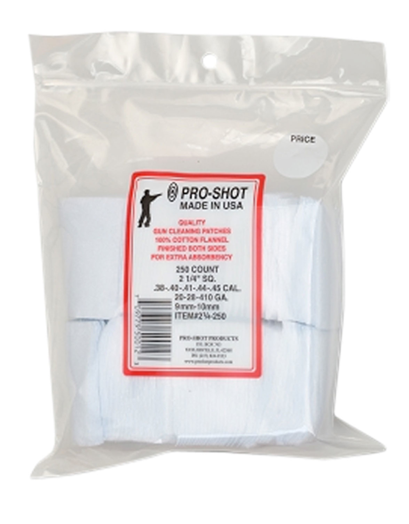 PRO-SHOT CLEANING PATCHES .38-.45 CAL
