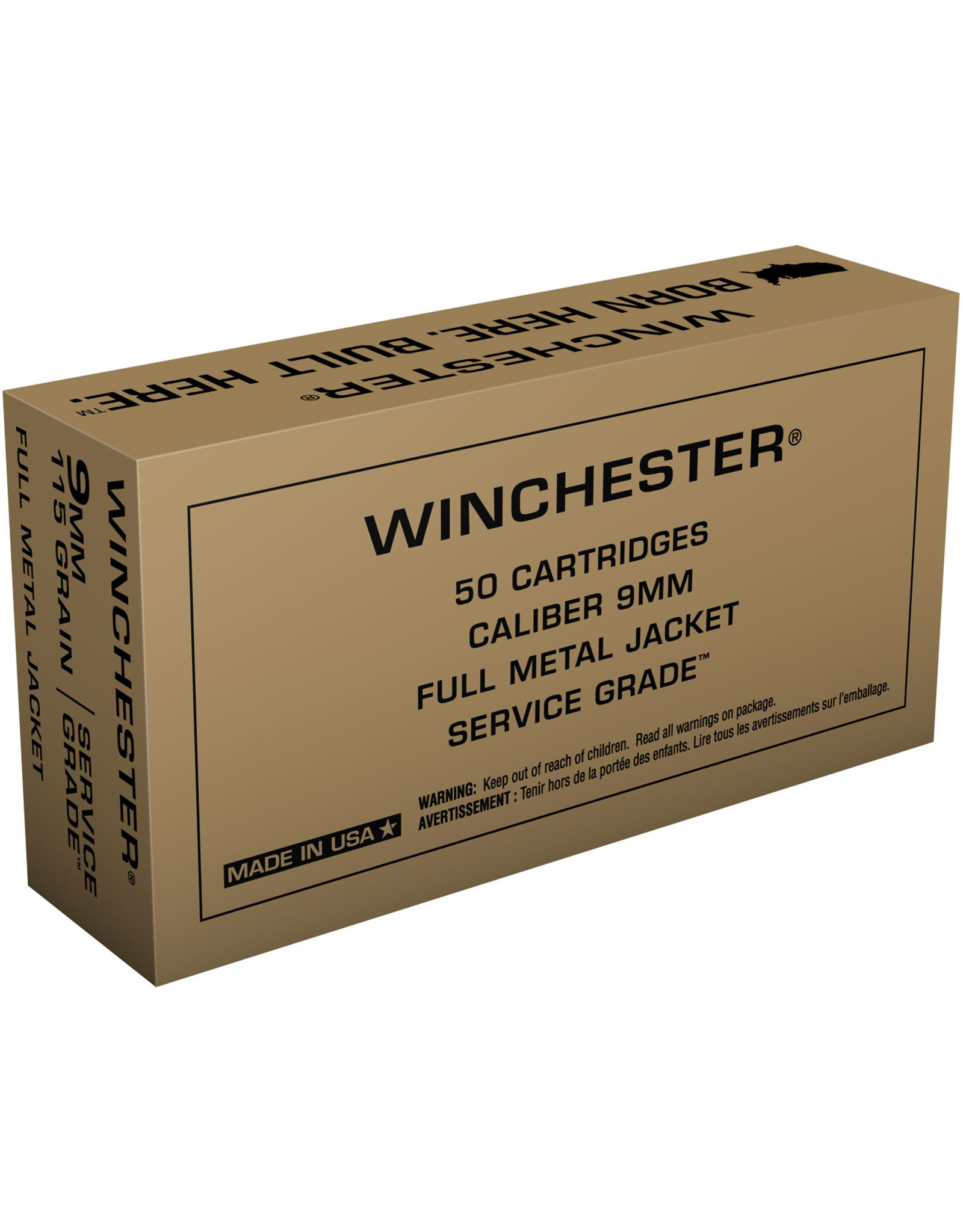 WINCHESTER Winchester Service Grade 9mm 115gr FMJ - 50 Count