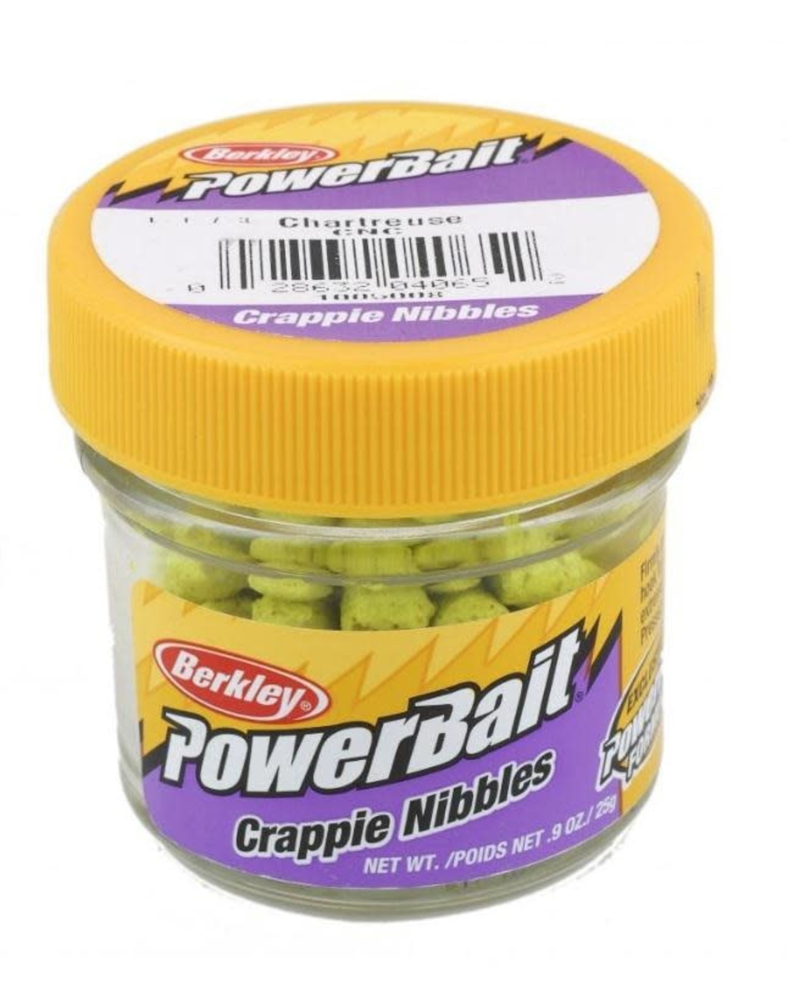 Berkley Biodegradable Crappie Nibbles, Chartreuse - 0.9 oz jar