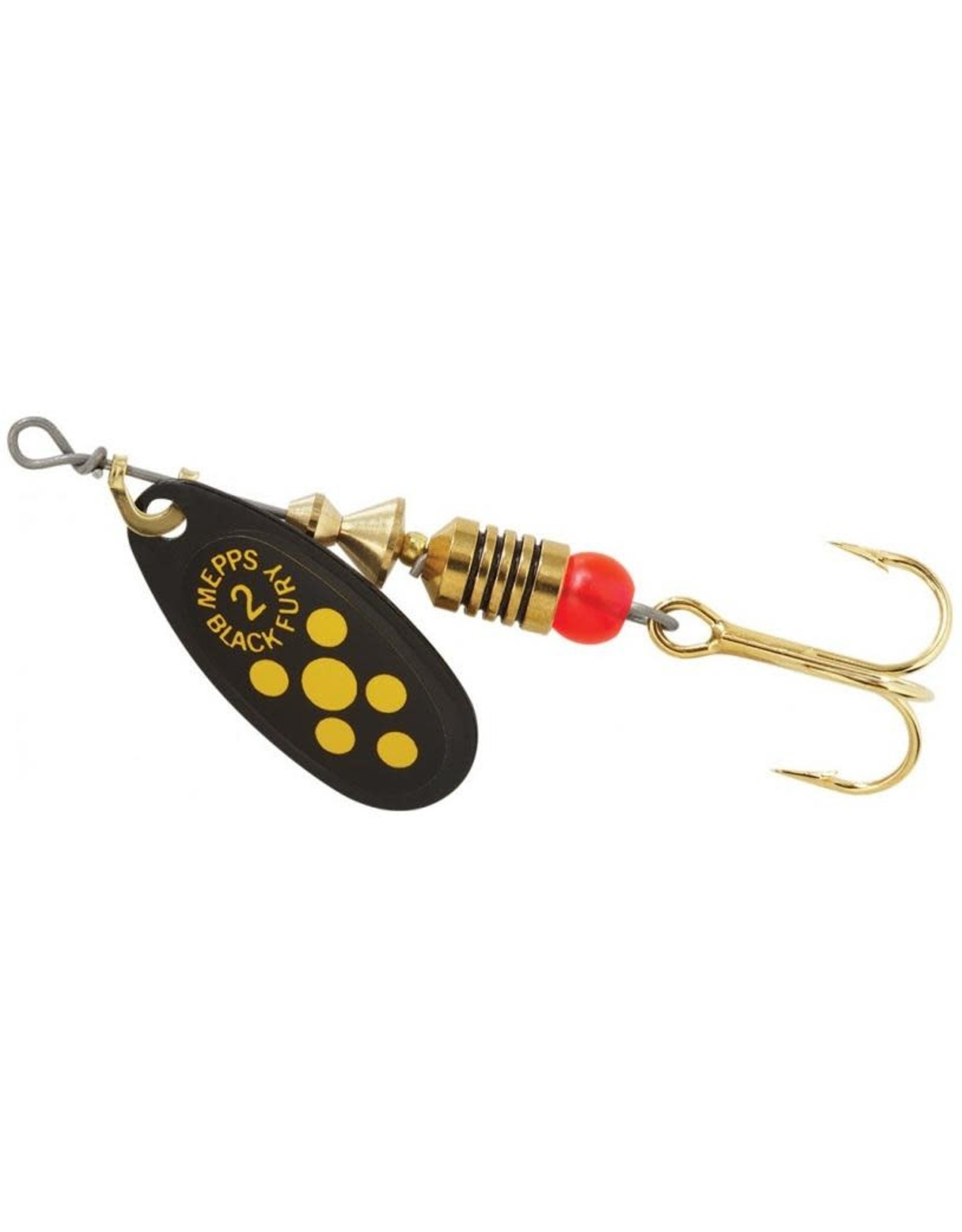 Mepps Mepps Aglia 1/6 Oz. #2 Spinner - Black with Yellow Dots