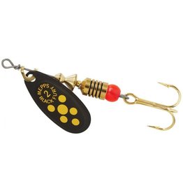 Mepps Mepps Aglia 1/6 Oz. #2 Spinner - Black with Yellow Dots