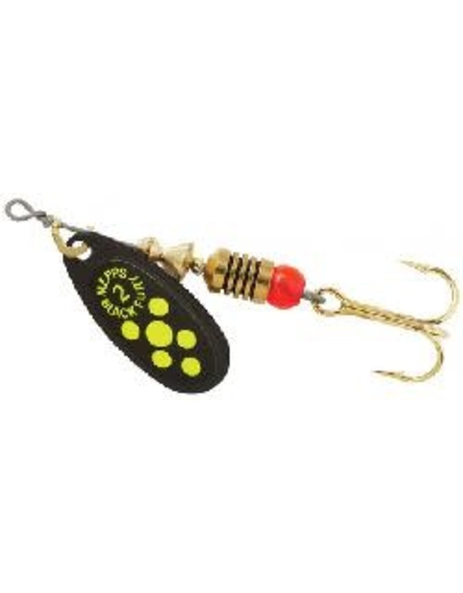 Mepps Mepps Aglia 1/6 Oz. #2 Spinner - Black with Chartreuse Dots