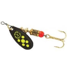 Mepps Mepps Aglia 1/6 Oz. #2 Spinner - Black with Chartreuse Dots