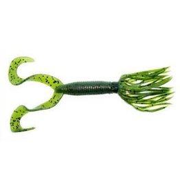 Yamamoto Yamamoto Double Tail Hula Grub Watermelon w/ Black Fleck 4" 10pk