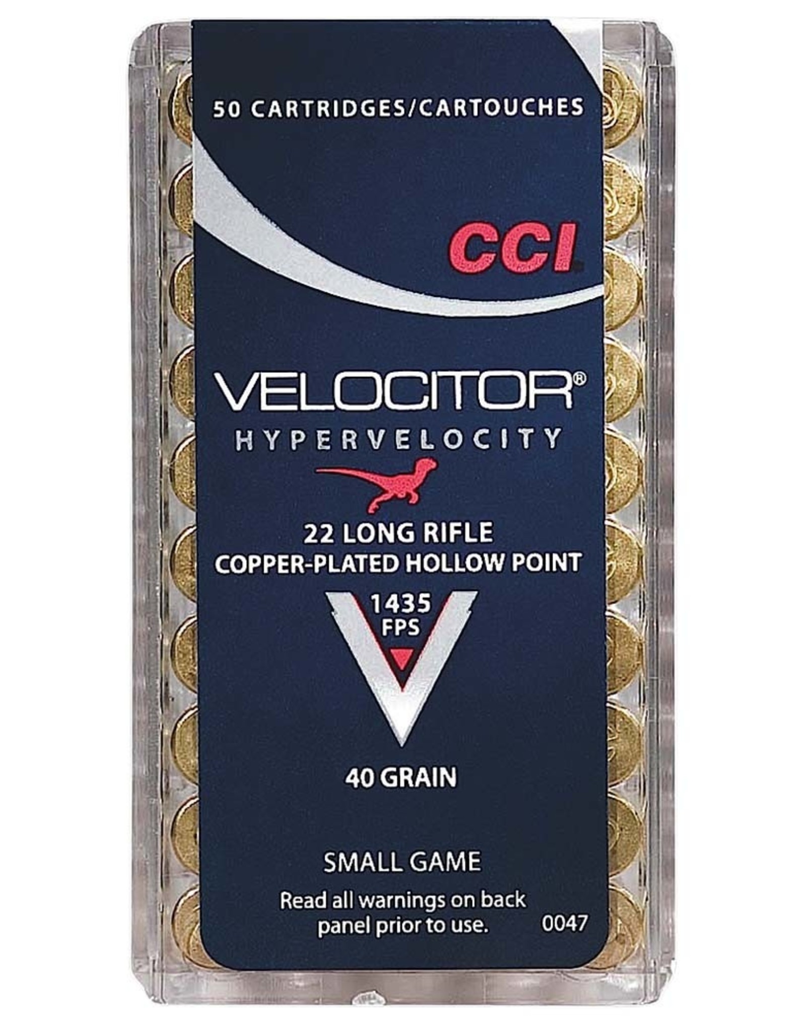 CCI CCI Velocitor .22LR 40 gr Copper Plated HP - 50 Count