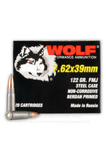Wolf 7.62x39mm 122 Gr FMJ 20 Count Box