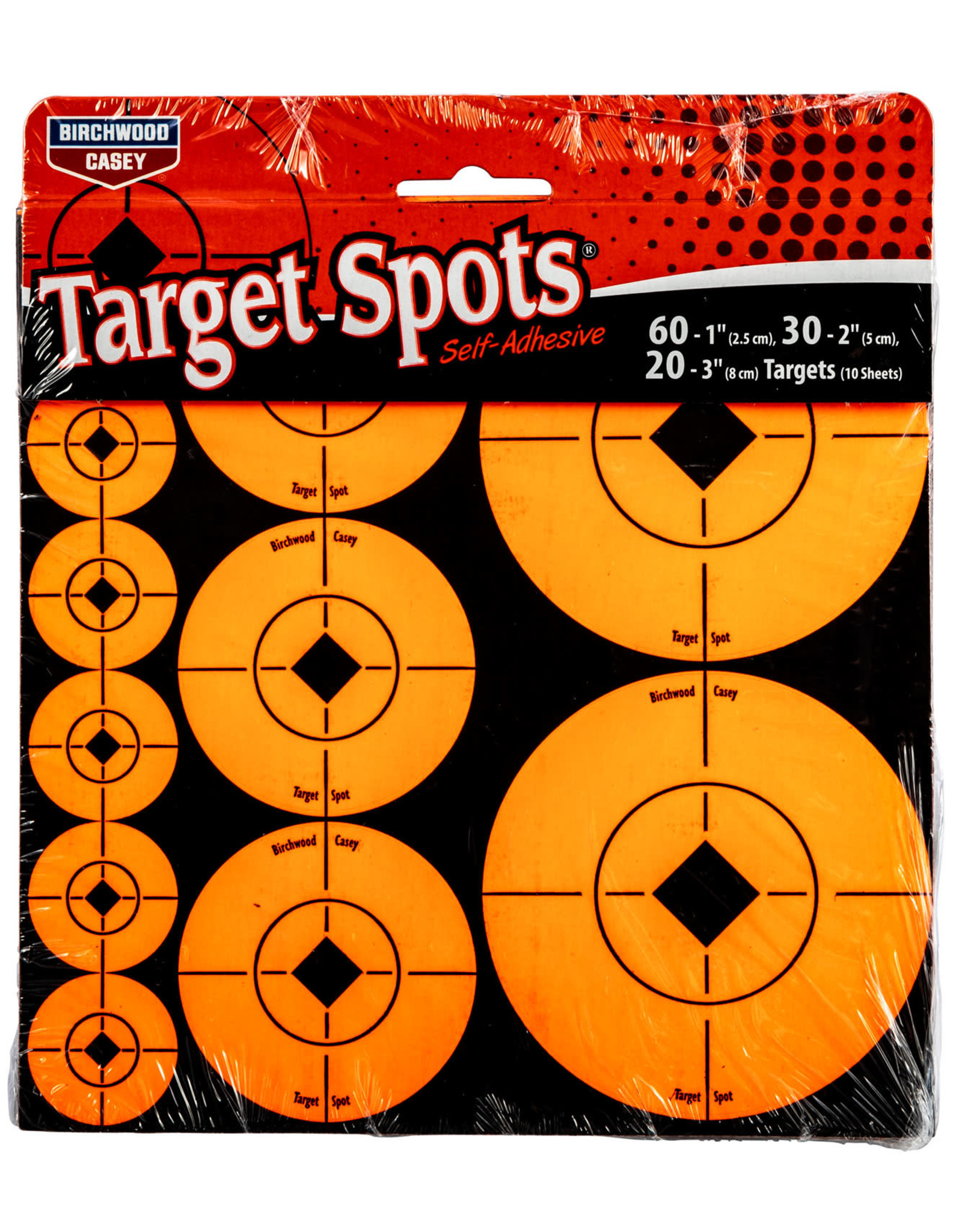 BIRCHWOOD CASEY BWC Target Spots Assortment 60-1" 30-2" 20-3" Targets