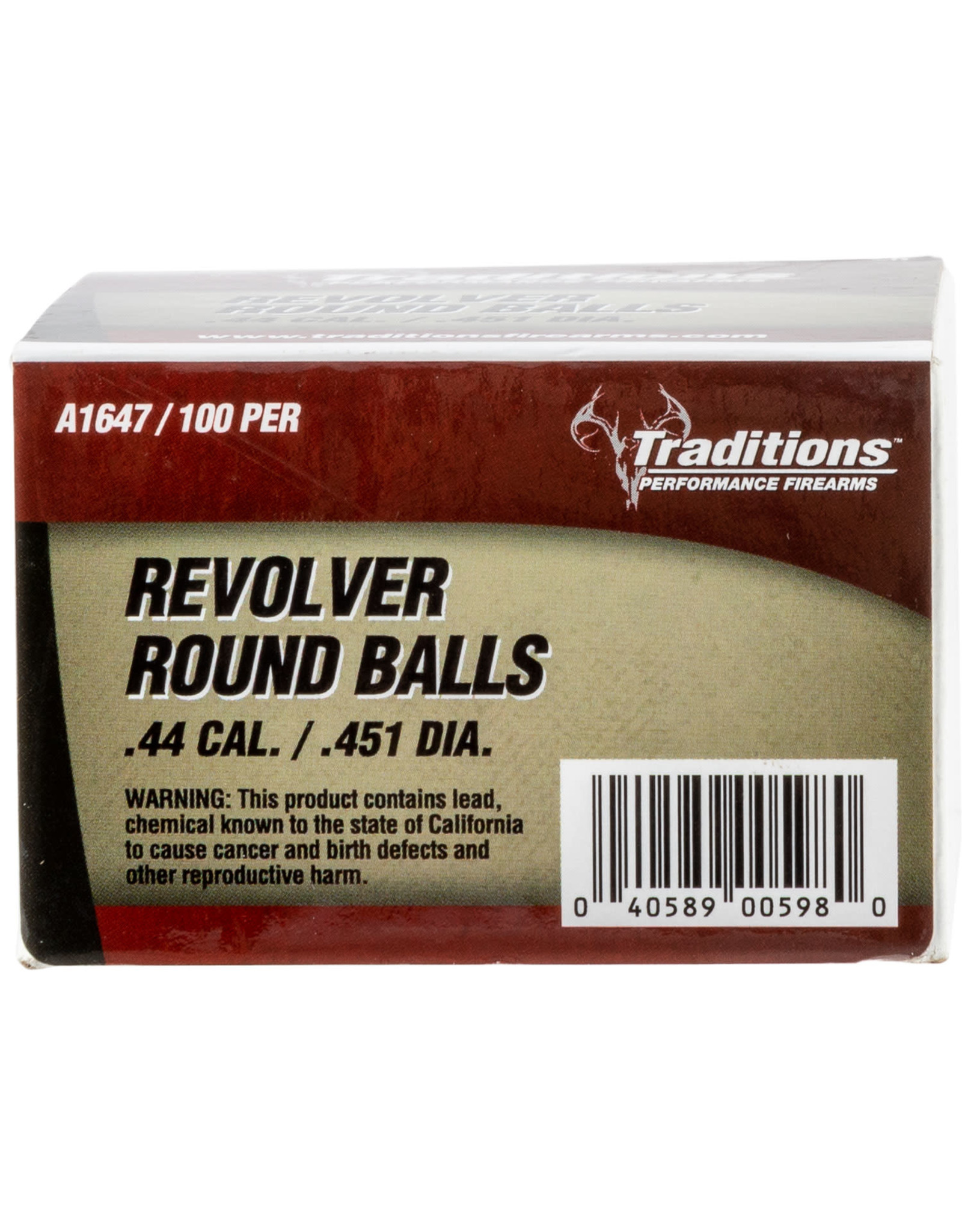Traditions Traditions Revolver Round Ball .44 Cal (.451") 100 Count