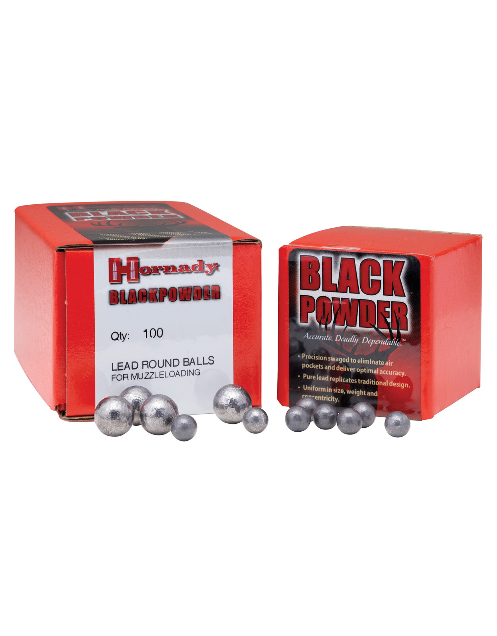 Hornady 36 Cal (.350") Lead Round Balls - 100 Count