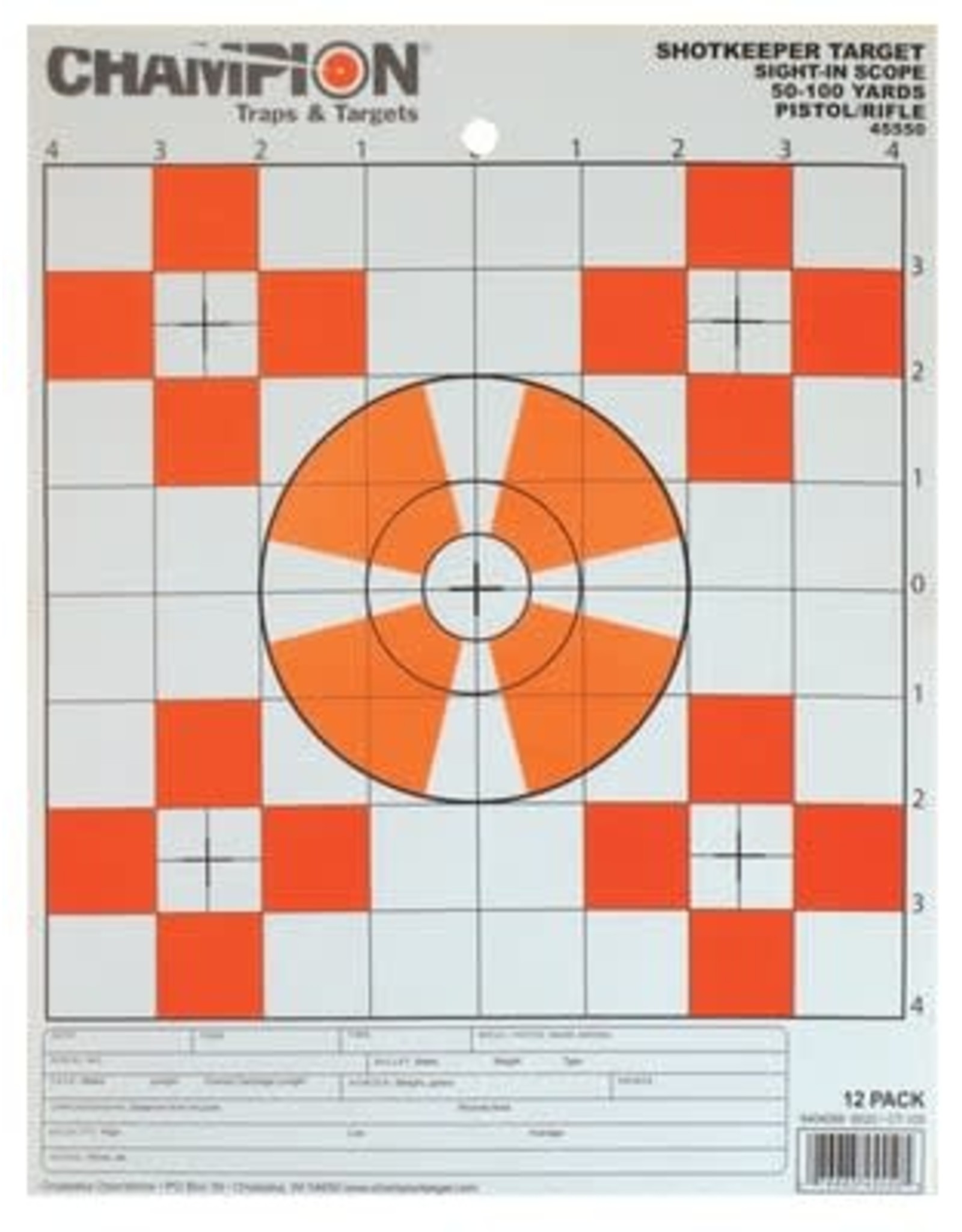 Champion Small Sight-In Shotkeeper Target - 12 Count