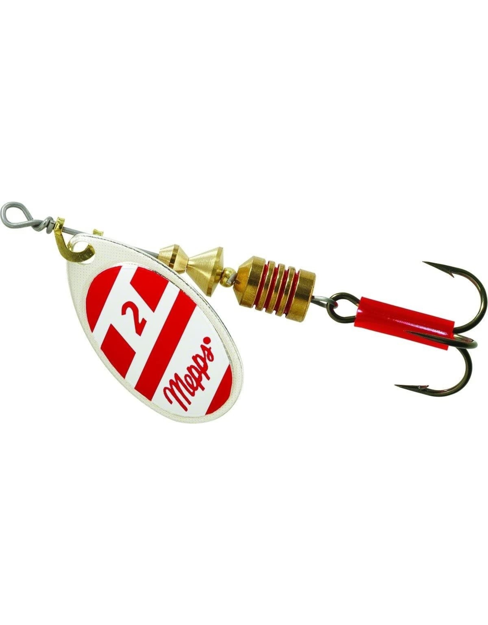 Mepps Mepps Aglia 1/6 Oz. #2 Spinner - Silver, Red, and White Blade