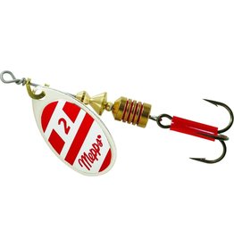 Mepps Mepps Aglia 1/6 Oz. #2 Spinner - Silver, Red, and White Blade