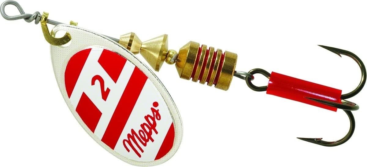 Mepps Aglia 1/6 Oz. #2 Spinner - Silver, Red, and White Blade - Larry's  Sporting Goods
