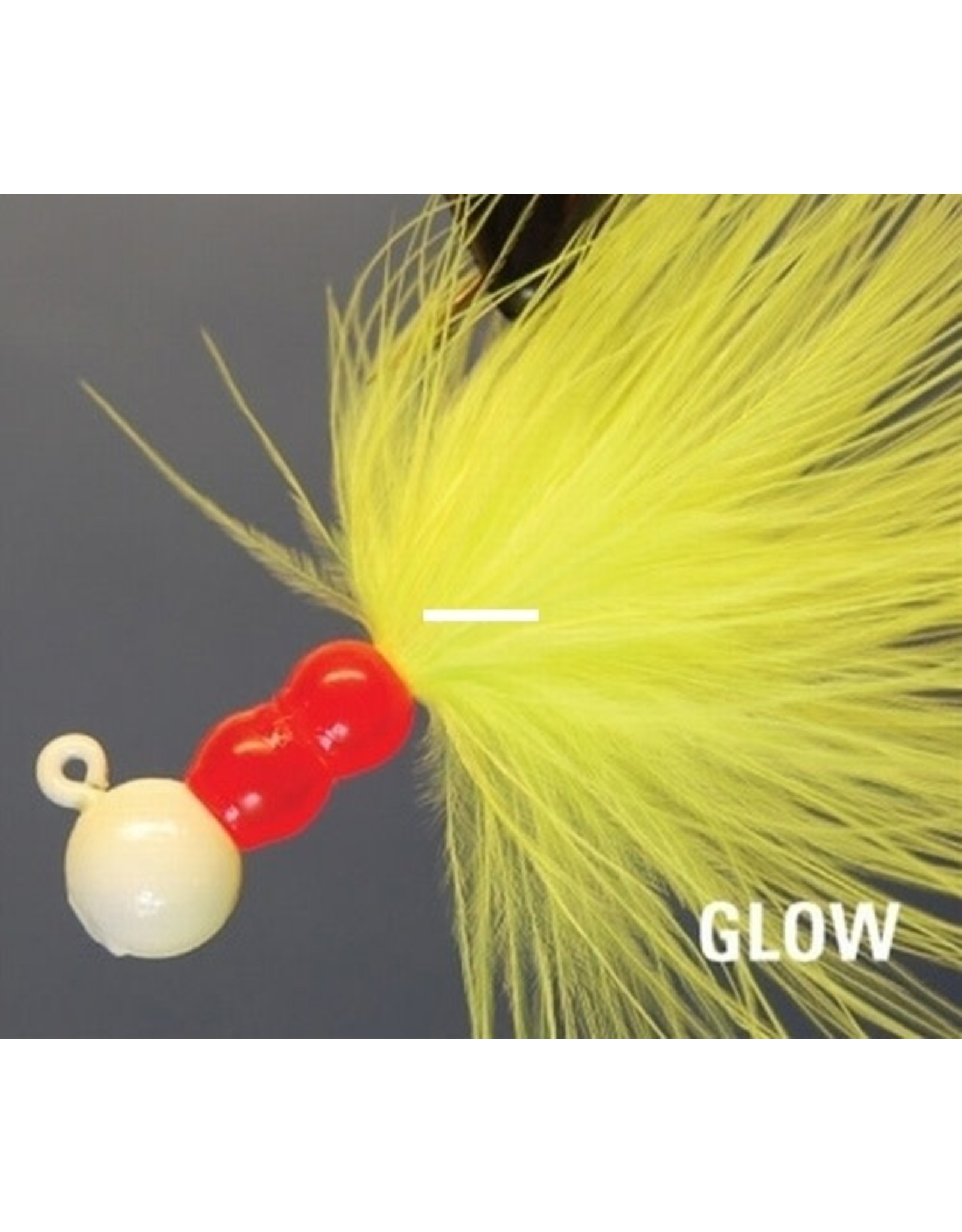 Hawken Hawken Beau Mac Marabou Jig 1/8 oz, 1/0 Hook - Glow White & Chartreuse