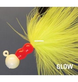 Hawken Hawken Beau Mac Marabou Jig 1/8 oz, 1/0 Hook - Glow White & Chartreuse