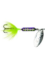 Wordens Rooster Tail - 2-1/4" 1/8 Oz - Metallic Purple Chartreuse Tiger