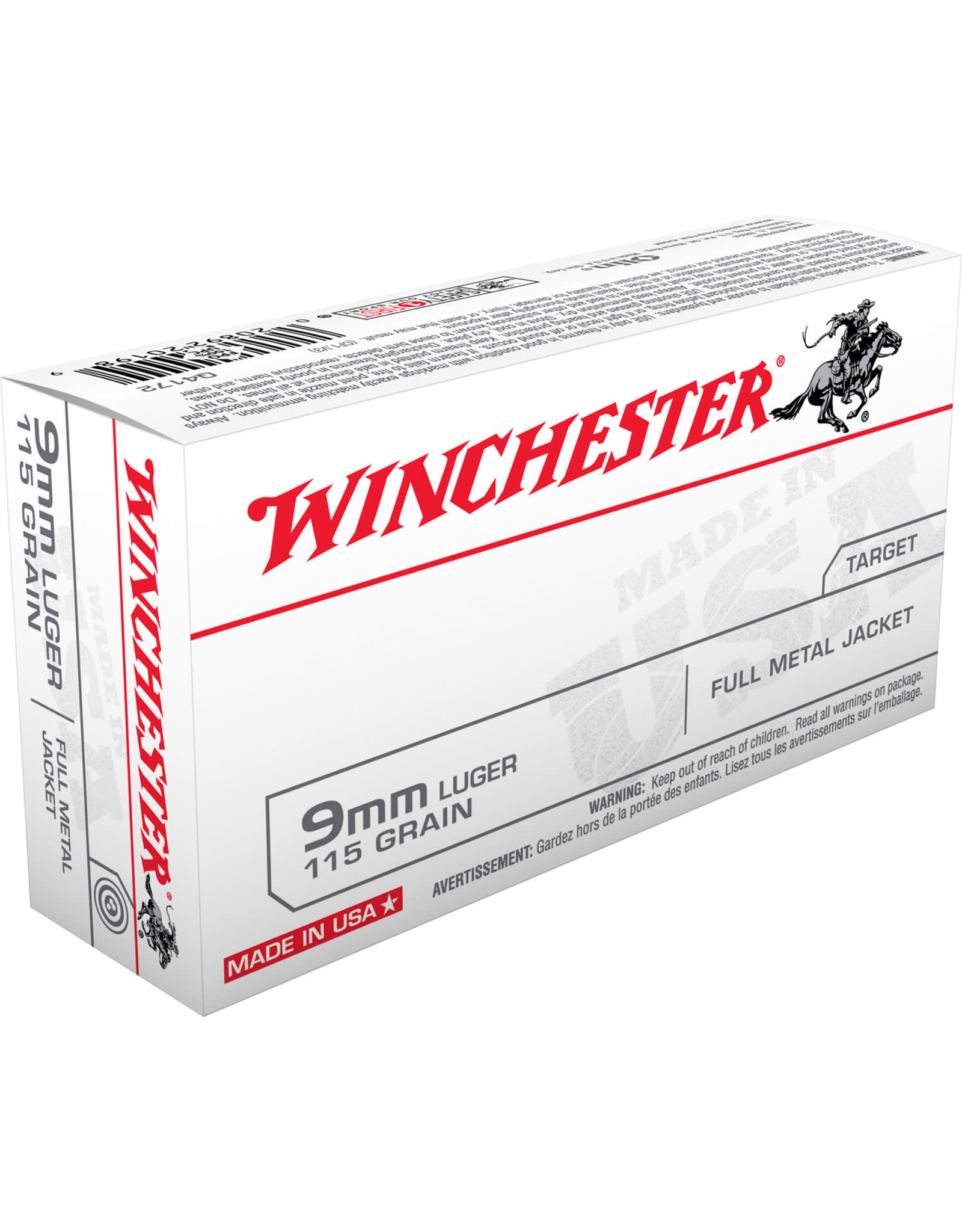 WINCHESTER AMMO Winchester 9mm 115 Gr FMJ - 50 Count