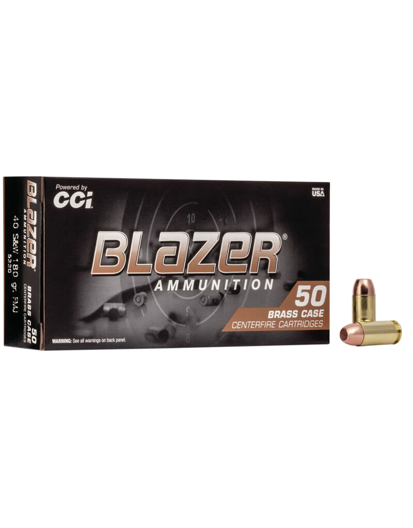 CCI Blazer Brass .40 S&W 180 gr FMJ - 50 Count