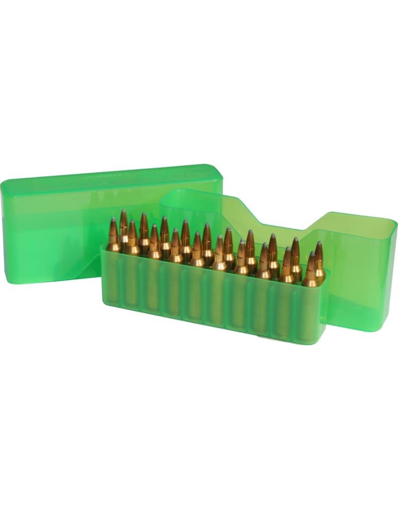MTM Case-Gard™ Slip Top - 20 Count Reg. Magnum Rifle- Clear Green