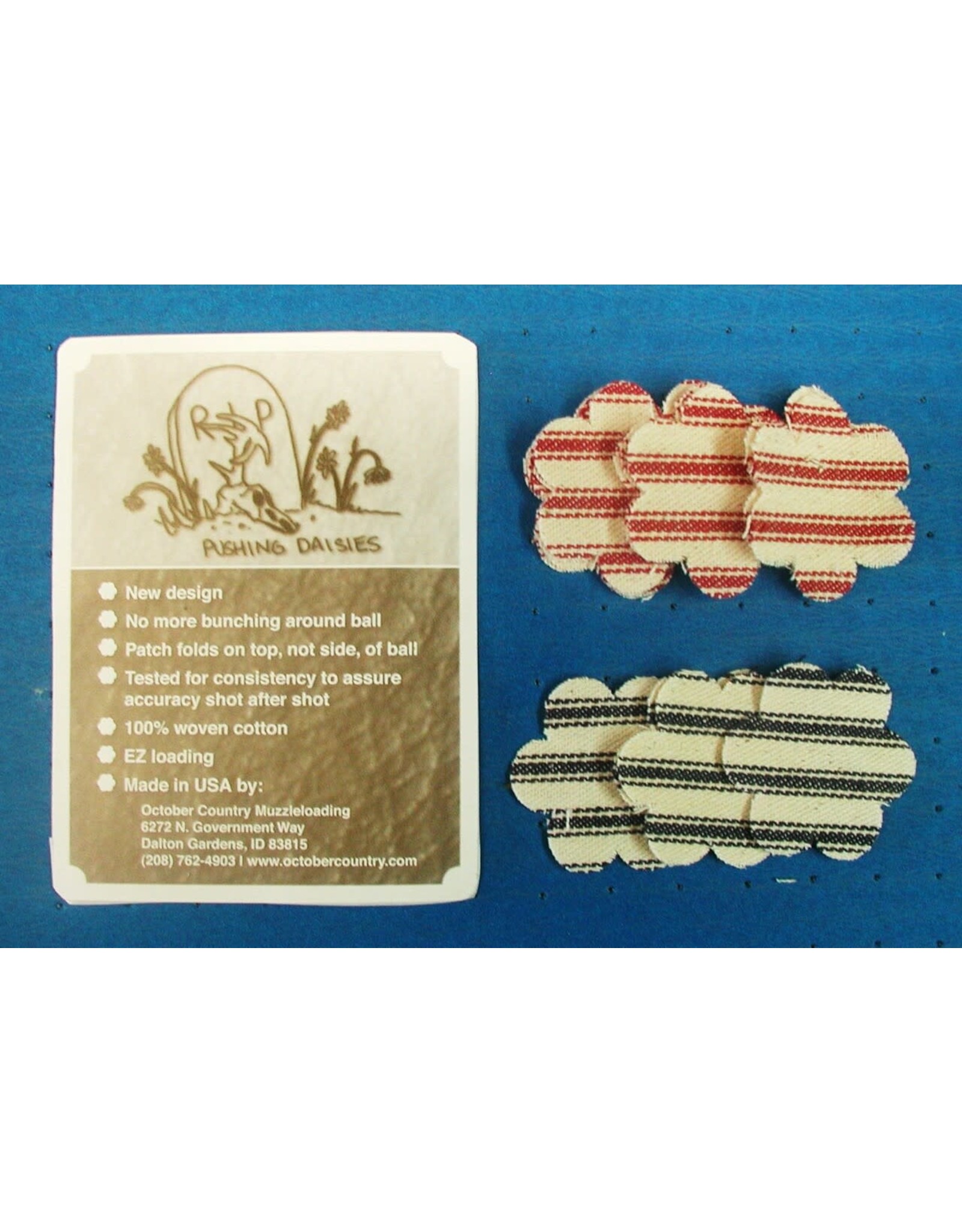 October Country Precision Ticking Daisy Patch - .50-.59 Cal (.015)