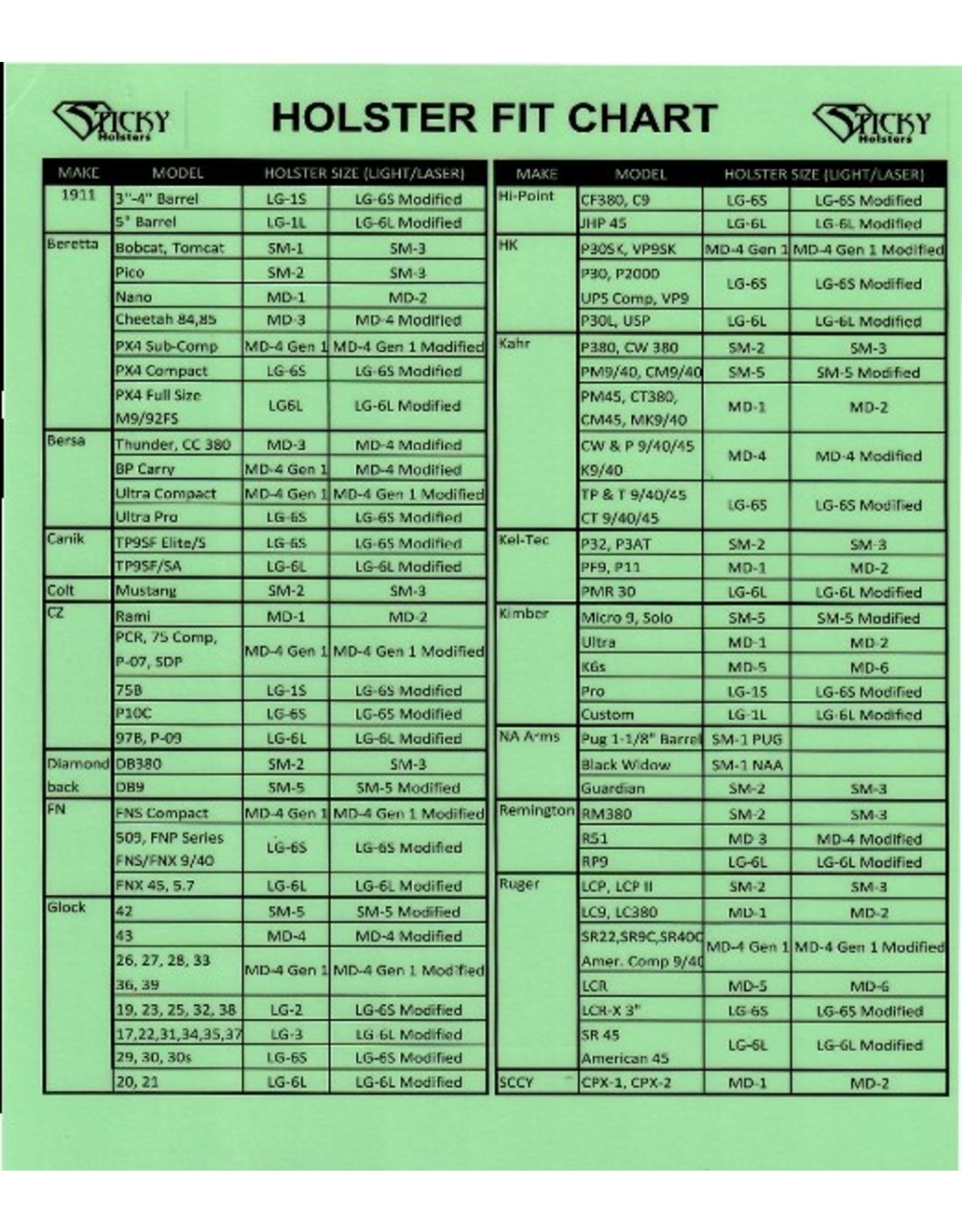 STICKY HOLSTERS MD-3 Medium Sticky Holster