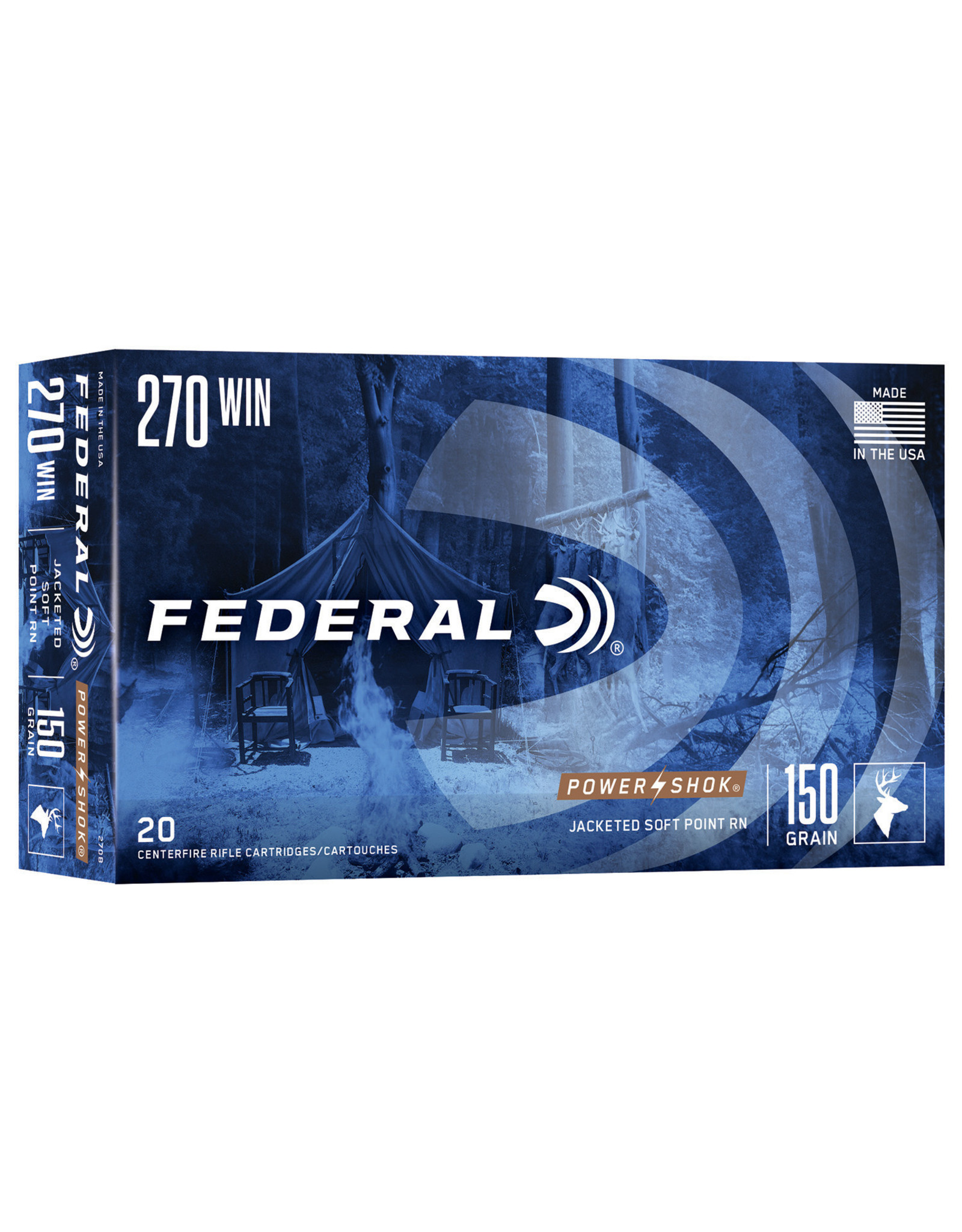 Federal Federal Power-Shok .270 Win 150 JSP RN  - 20 Count Box