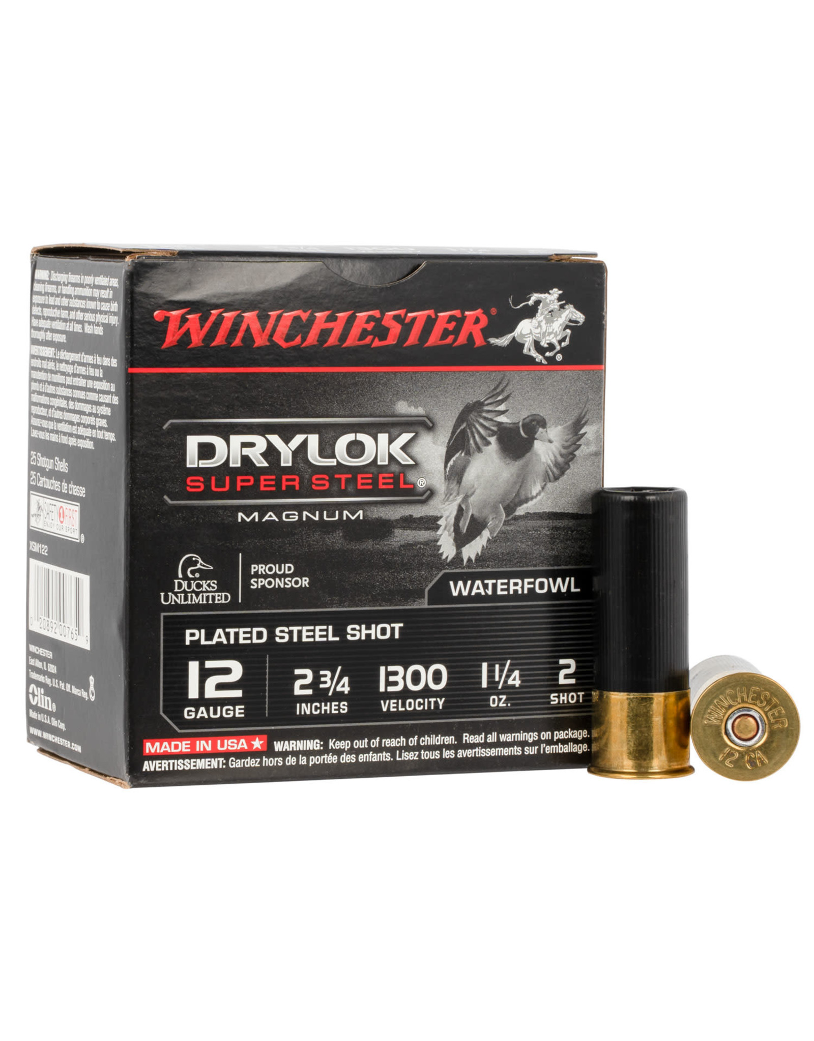 WINCHESTER AMMO Winchester Dry Lok Super Steel 12 Ga 2-3/4" 1-1/4 Oz #2 1300 FPS - 25 Count
