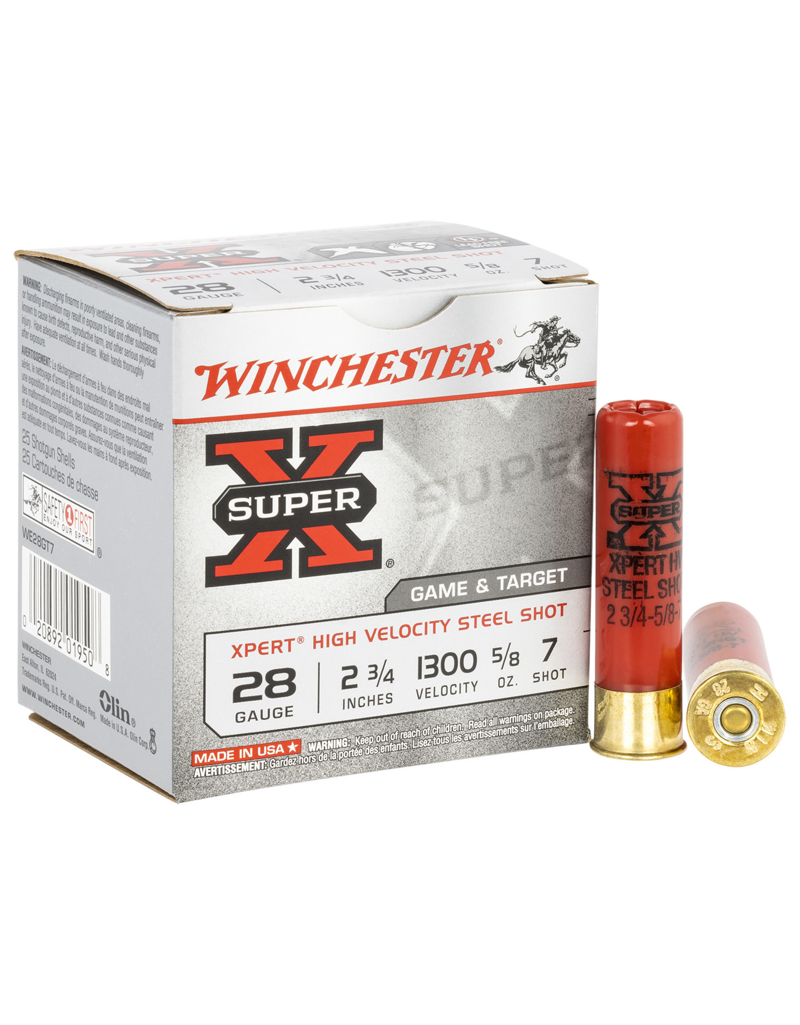 WINCHESTER Winchester WE28GT7 Super-X Xpert Shotshell 28 GA, 2-3/4 in, No. 7