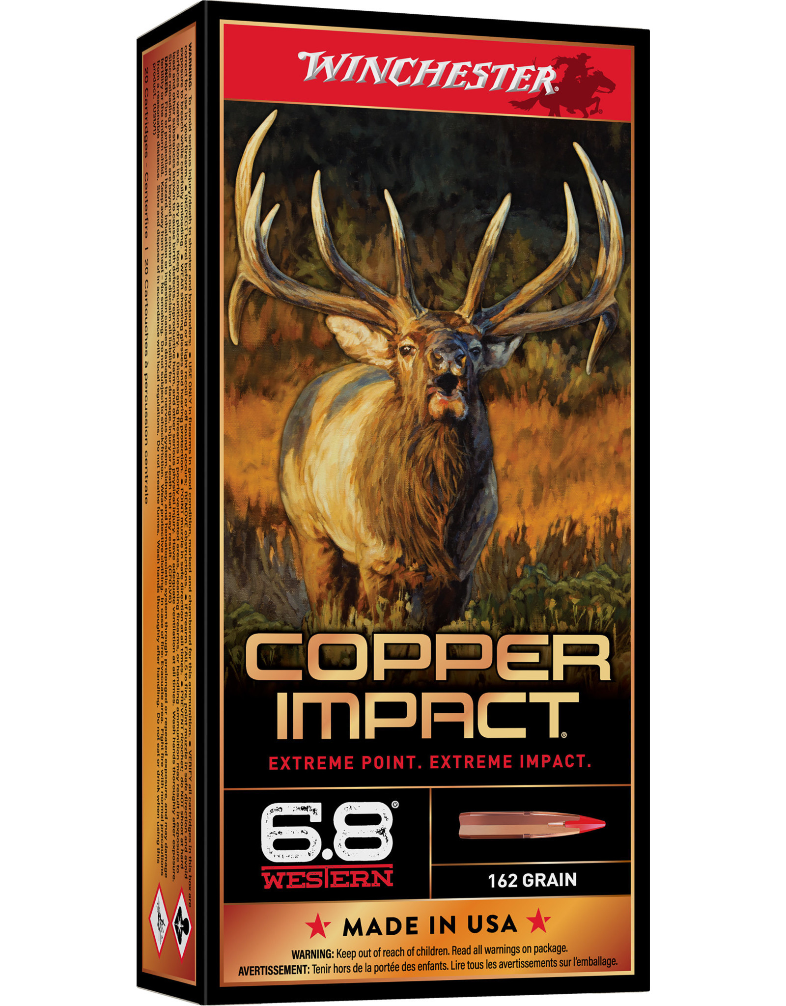 Winchester Copper Impact 6.8 Western 162 Gr - 20 Count