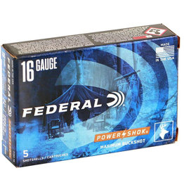 Federal Federal Power-Shok 16 Ga 2-3/4" 1-Buck - 12 Pellets 1225 FPS - 5 Count