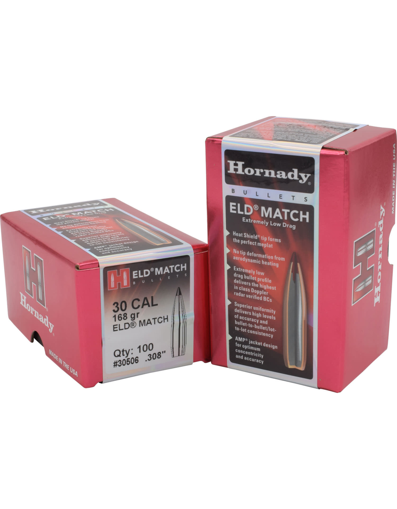 Hornady ELD Match .30 Cal (.308") 168 Gr - 100 Count