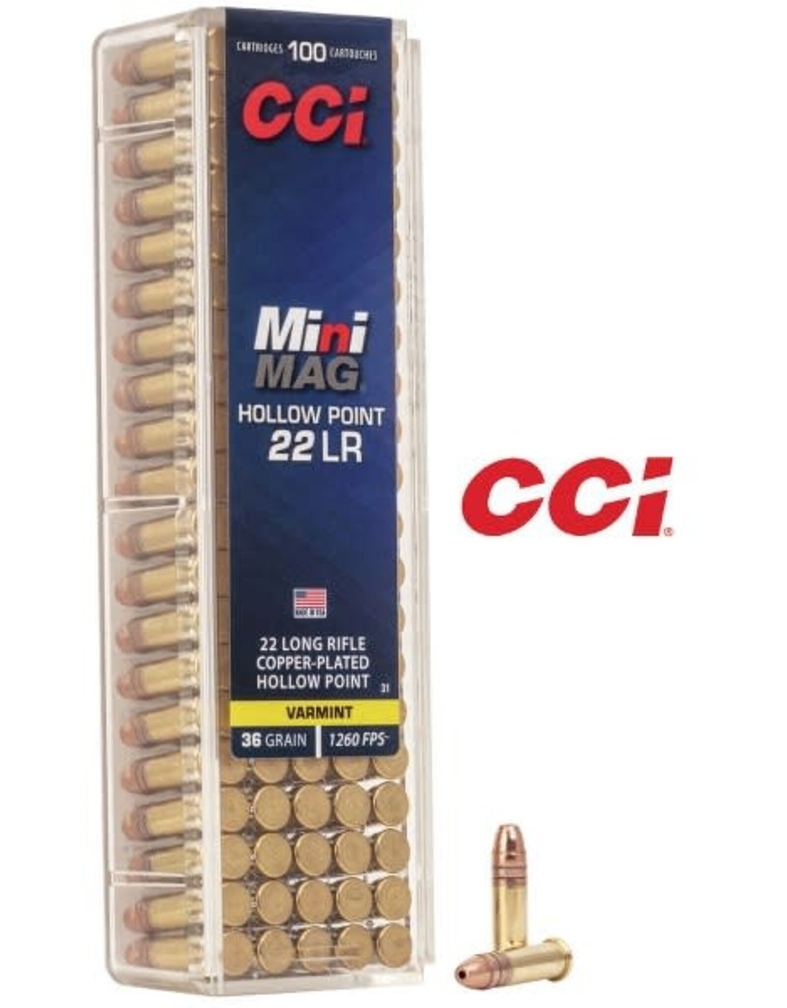 CCI CCI Mini Mag .22 LR - CPHP 36 Gr 1260 FPS - 100 Count