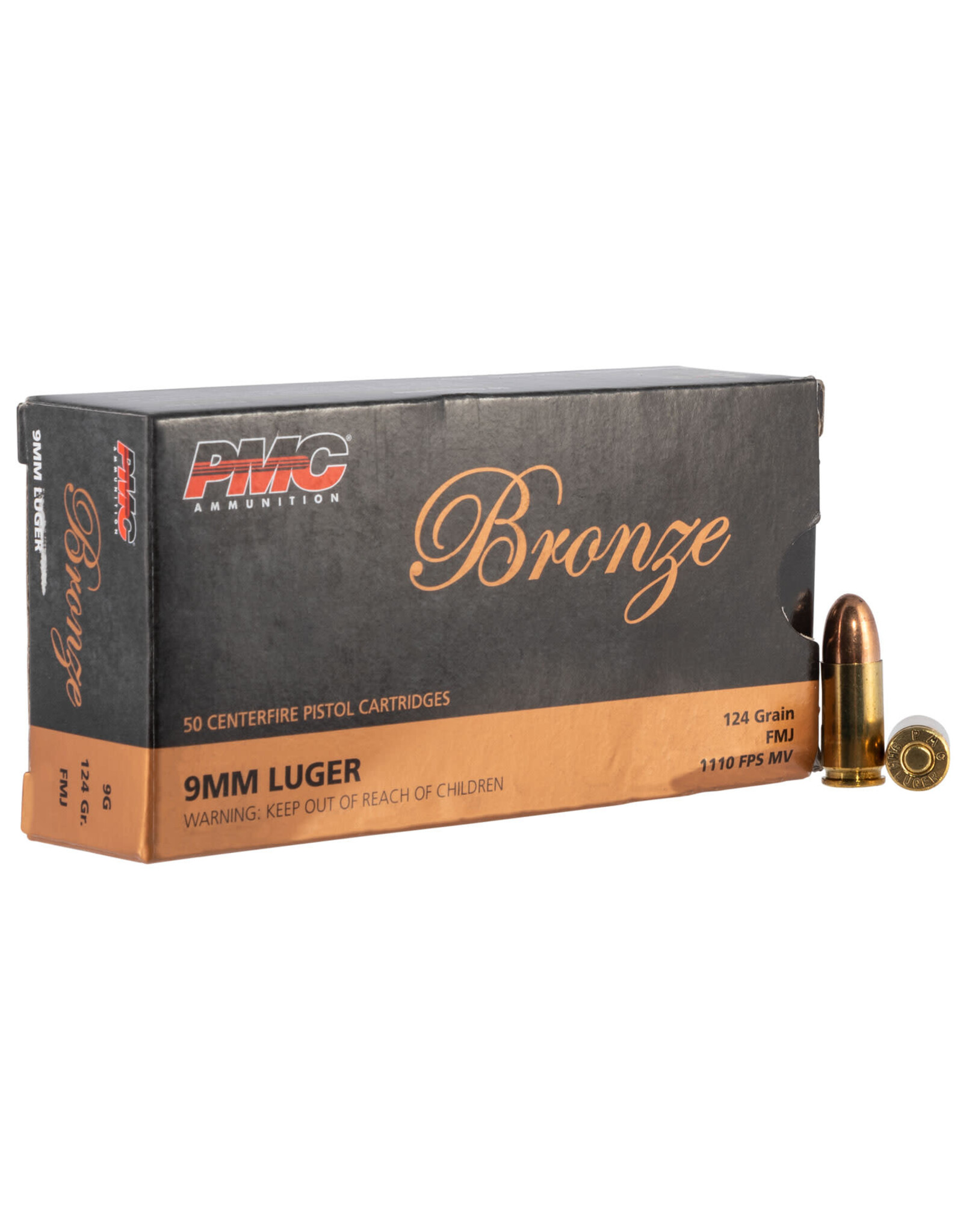 PMC PMC Bronze 9mm 124 Gr FMJ 1110 FPS - 50 Count