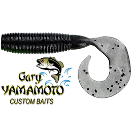 Yamamoto Yamamoto 4" Single Tail Grub - Smoke w/ Lg Black Flake