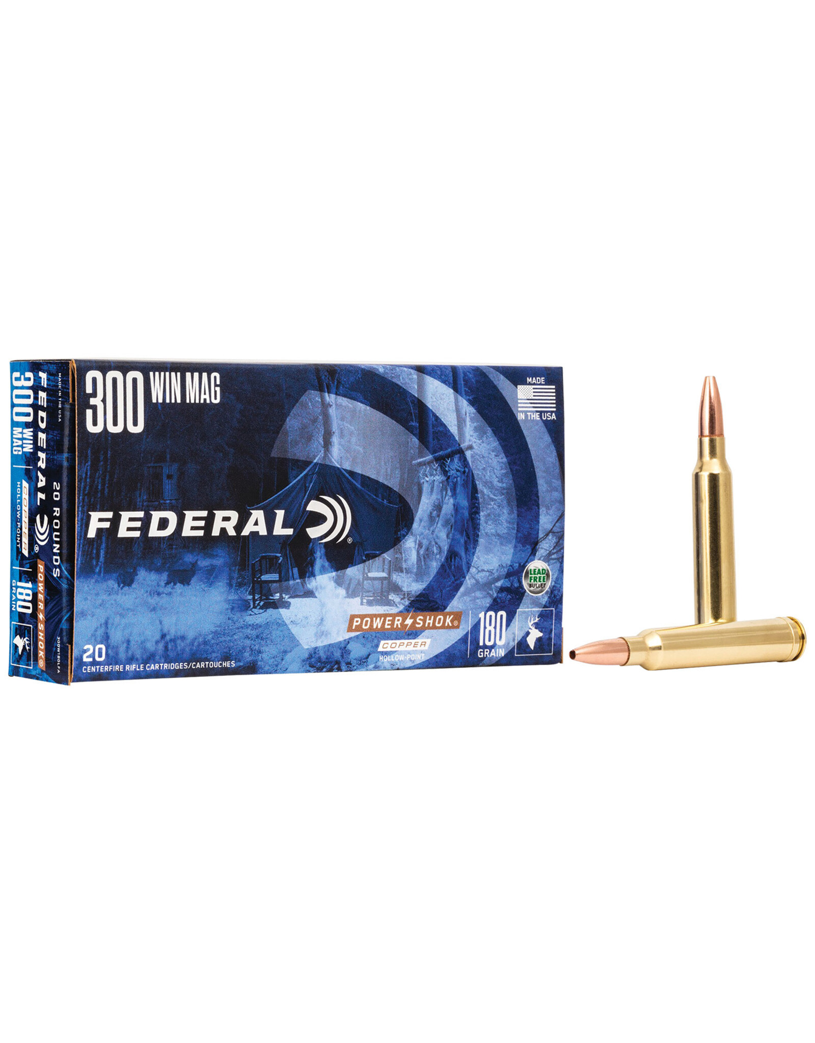 Federal Federal Power-Shok .300 Win Mag 180 Gr Copper HP - 20 Count