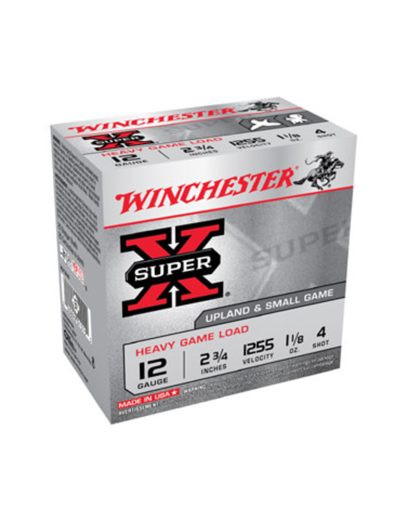 WINCHESTER Winchester Super-X 12 Ga 2.75" 1-1/8 Oz #4 1255 FPS - 25 Count