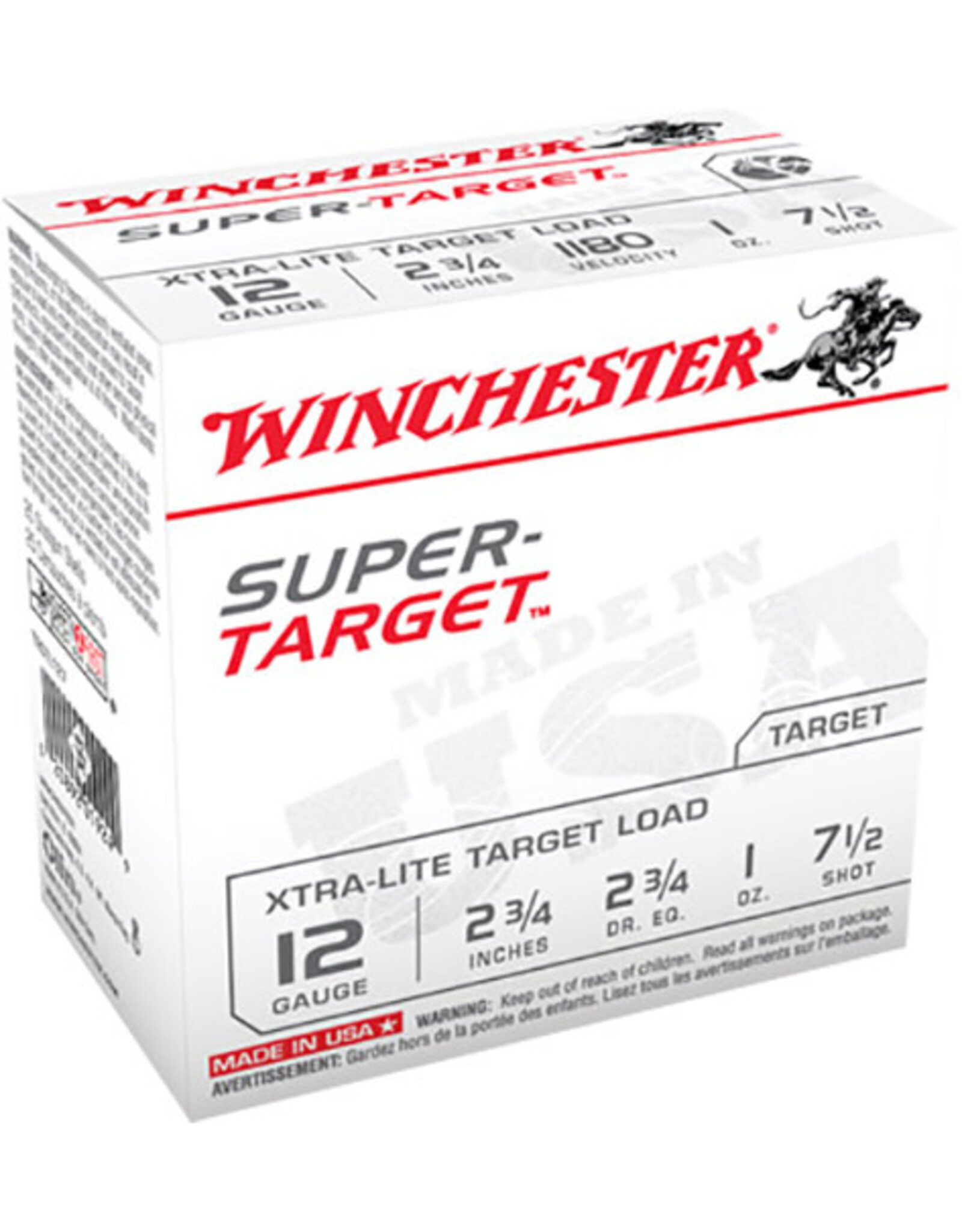 WINCHESTER AMMO Winchester Super Target Xtra-Lite 12 Ga 2.75" 1 Oz #7.5 1180 FPS - 25 Count