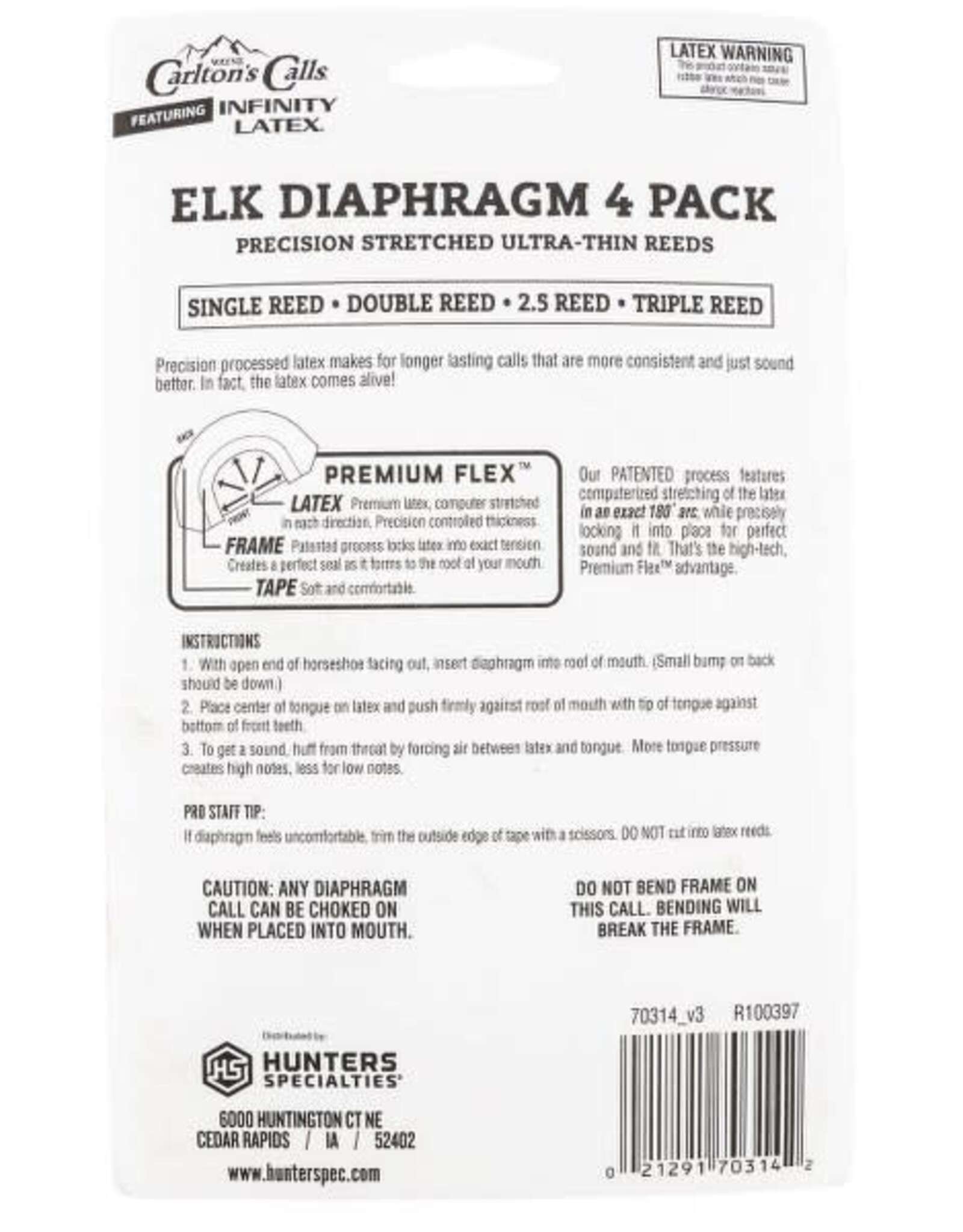 Wayne Carlton's Calls - Essential Elk Diaphragm 4 Pack