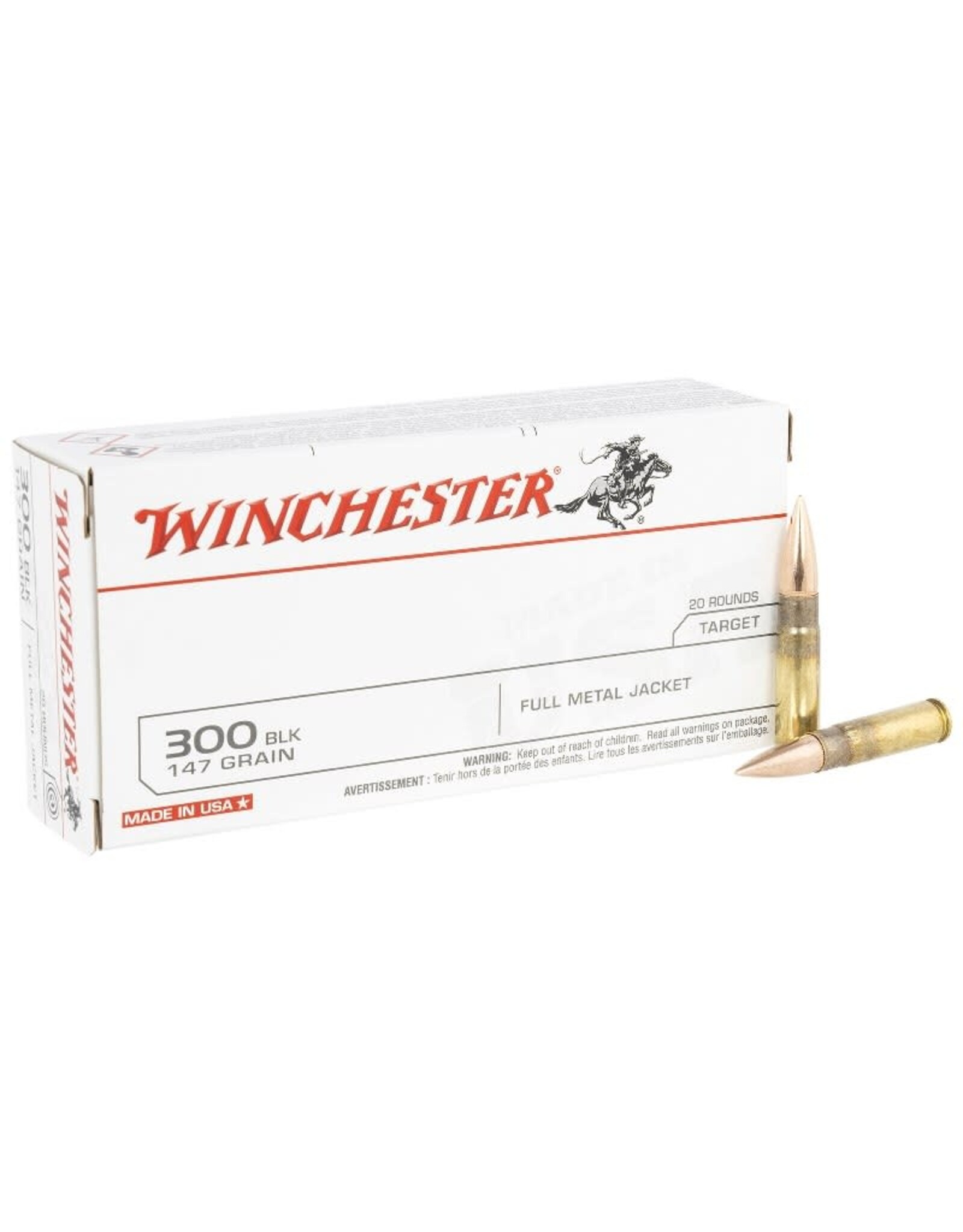 Winchester 300 Blackout 147 Gr FMJ - 20 Count
