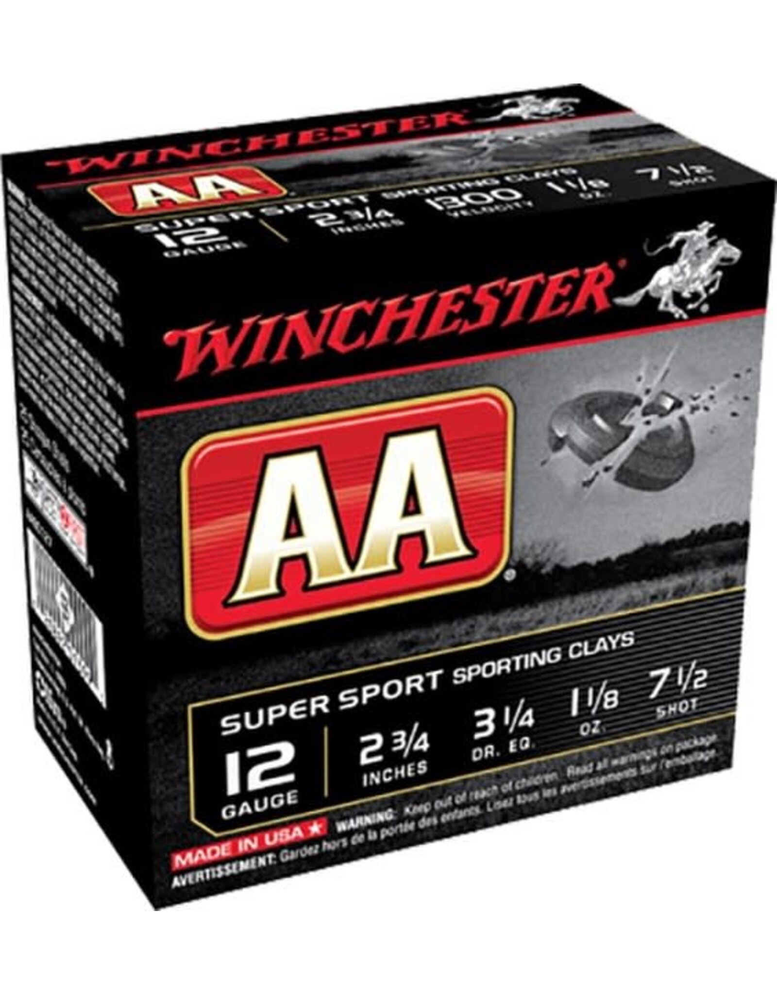 WINCHESTER AMMO Winchester AA Super Sport 12 Ga 2.75" 1-1/8 Oz #7.5 1300 FPS - 25 Count